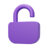 open padlock 3d logo