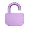 3d open padlock logo