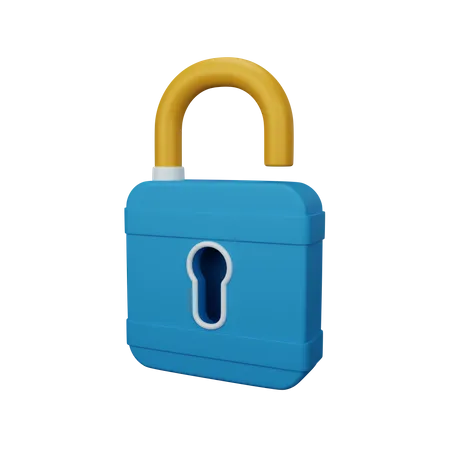 3 D Rendering Open Padlock Isolated Useful For User Interface Apps And Web Design Illustration 3D Icon