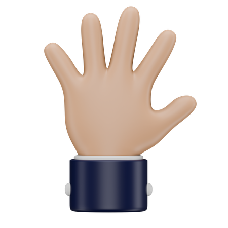 Open Palm  Hand Gesture  3D Icon