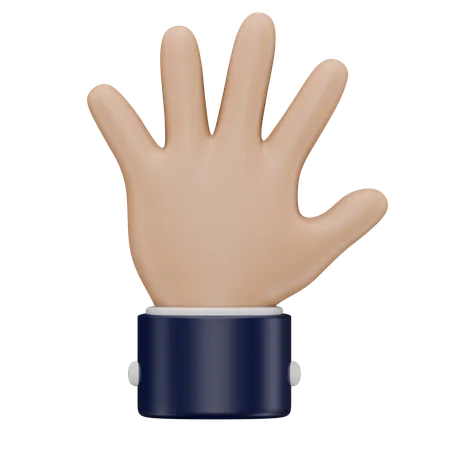 Open Palm  Hand Gesture  3D Icon