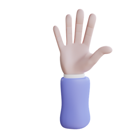 Open Palm Hand Gesture 3D Illustration