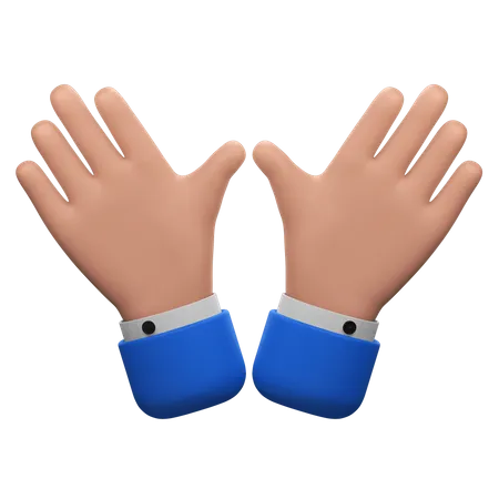 Open Palm Hands Gesture  3D Icon