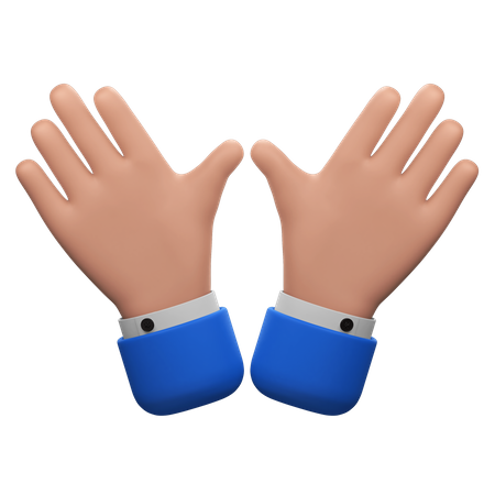 Open Palm Hands Gesture  3D Icon