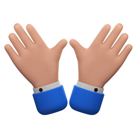 Open Palm Hands Gesture  3D Icon