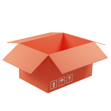 Open Shipping Box  3D Icon