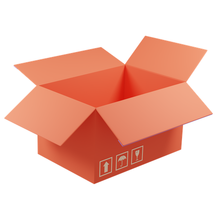 Open Shipping Box  3D Icon