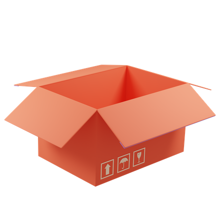 Open Shipping Box  3D Icon
