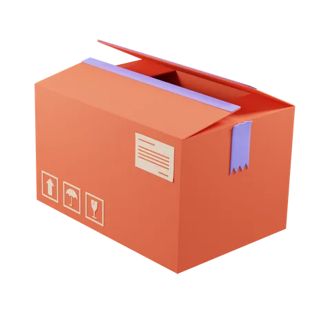 Open Shipping Box  3D Icon