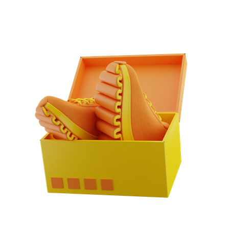 Open Shoes On Box  3D Icon