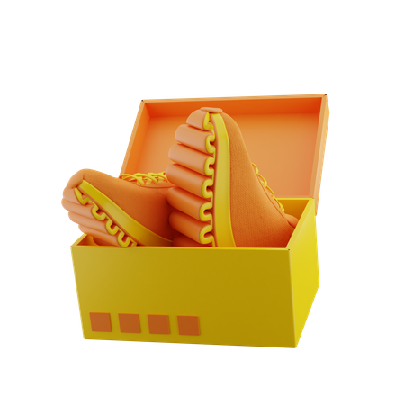 Open Shoes On Box 3D Icon