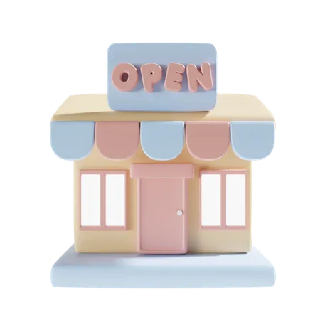 Open Shop  3D Icon