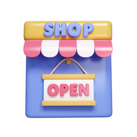 Open Shop  3D Icon