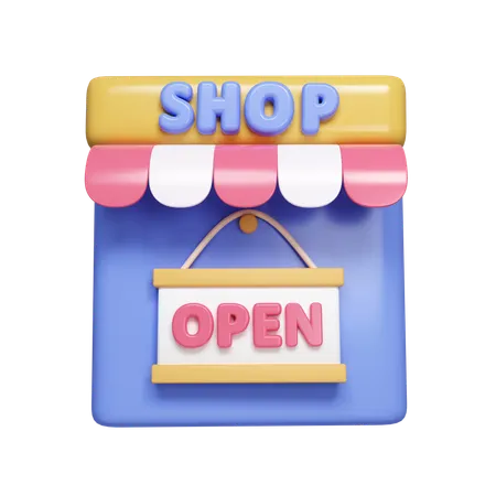 Open Shop  3D Icon