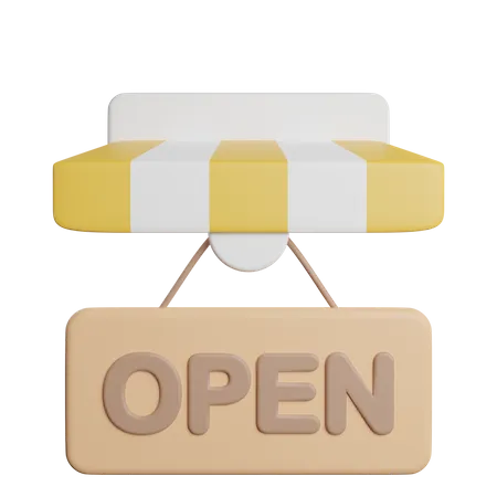 Open Store Sign 3D Icon