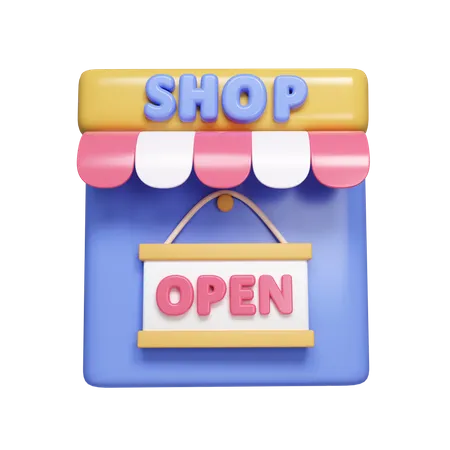 3 D Shop Was Opened Shopping Online Concept Marketing And Digital Marketing Promotion Icon Isolated On White Background 3 D Rendering Illustration Clipping Path 3D Icon