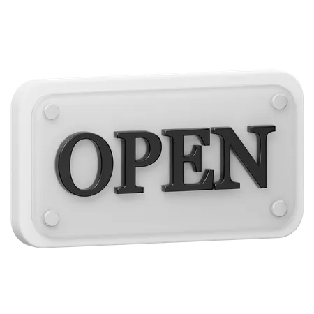 Open Shop Board  3D Icon