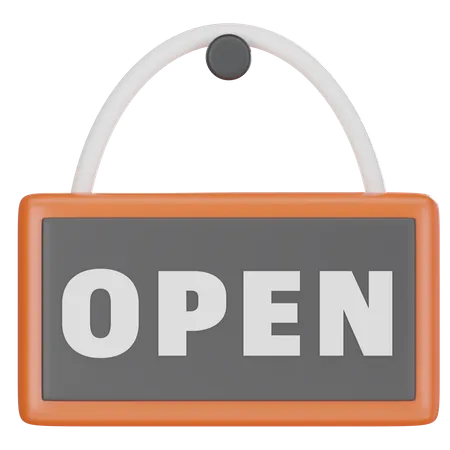Open Shop Sign  3D Icon