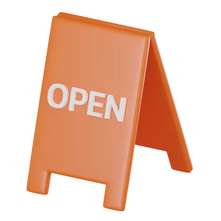 Open Sign Perfect For Storefronts This Modern Symbol Welcomes Customers Adding A Touch Of Contemporary Flair To Your Commercial Space 3 D Render Illustration 3D Icon