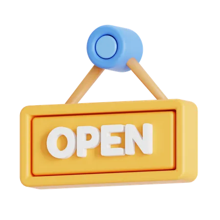 Open Sign For Store 3D Icon