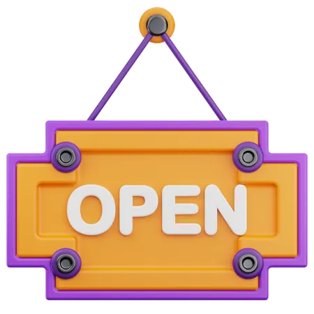Open Sign  3D Icon