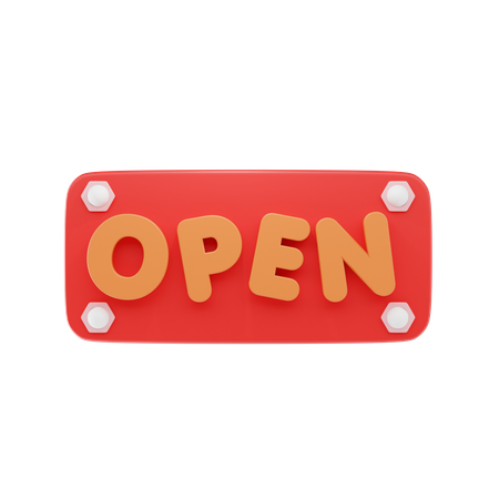 Open Sign  3D Icon