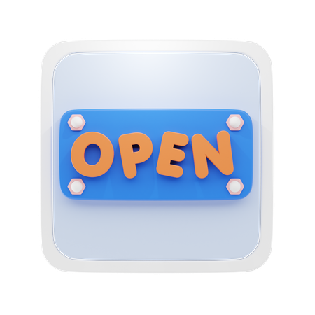 Open Sign  3D Icon