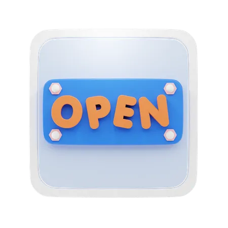 Open Sign  3D Icon