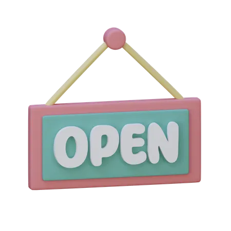 Open Sign  3D Icon