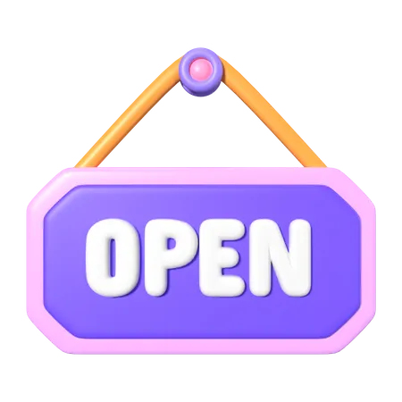 Open Sign  3D Icon