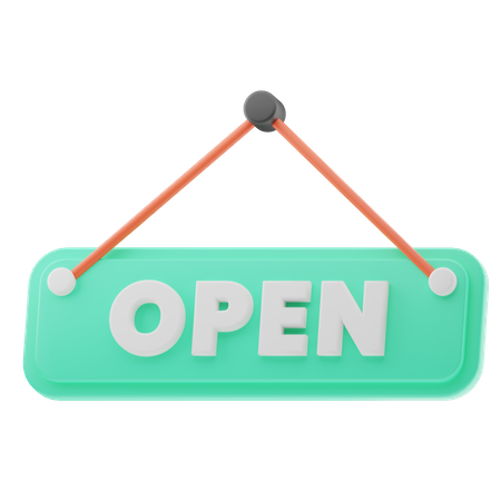 Open Sign  3D Icon