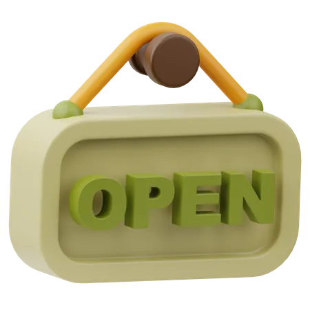 Open Sign  3D Icon