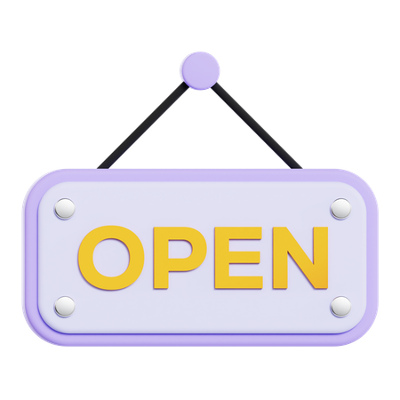 Open Sign  3D Icon