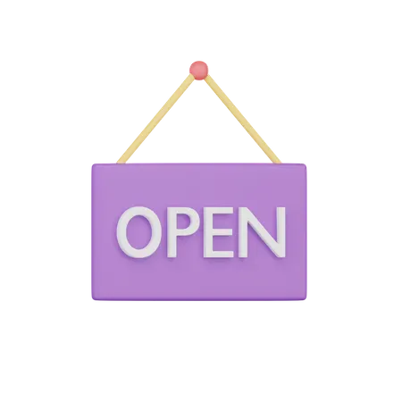 Open Sign  3D Icon
