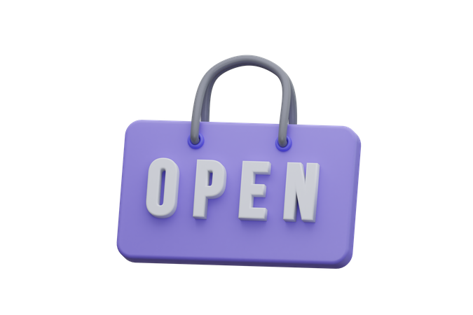 Open Sign  3D Icon