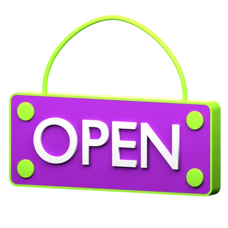 Open Sign  3D Icon