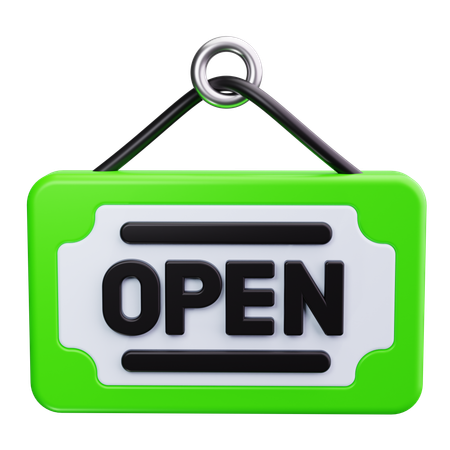 Open Sign  3D Icon