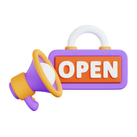 Open Sign  3D Icon