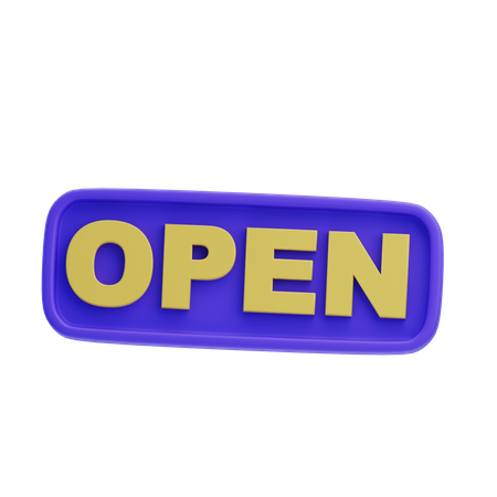 Open Sign  3D Icon