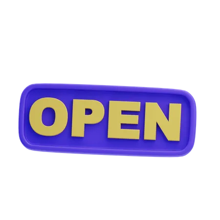 Open Sign  3D Icon