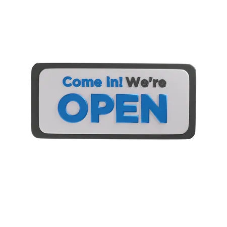 Open Sign  3D Illustration