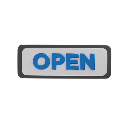 Open Sign  3D Illustration