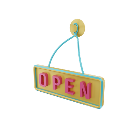 Open Sign  3D Illustration