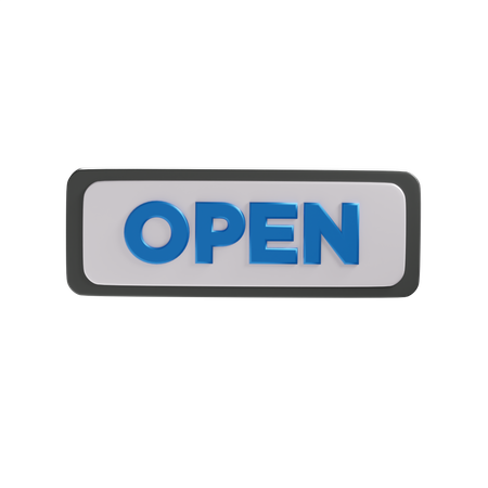 Open Sign 3D Illustration