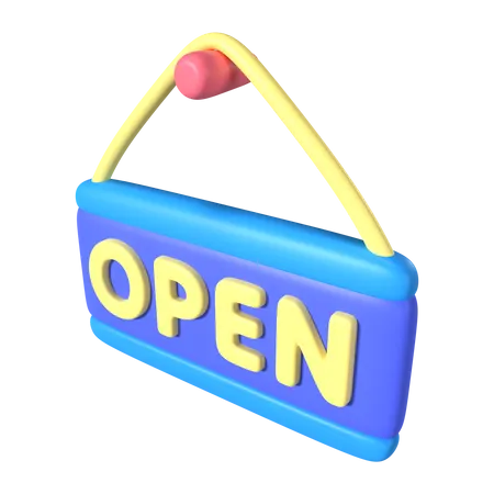 This Is Open Sign 3 D Render Illustration Icon High Resolution Png File Isolated On Transparent Background Available 3 D Model File Format BLEND OBJ FBX And GLTF 3D Icon
