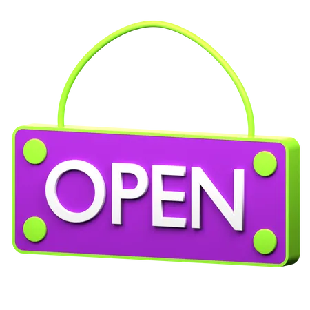 3 D Open Sign Icon Illustration 3D Icon