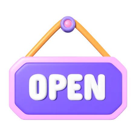 This Is Open Sign 3 D Render Illustration Icon High Resolution Png File Isolated On Transparent Background Available 3 D Model File Format BLEND OBJ FBX And GLTF 3D Icon