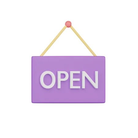 Open Sign 3 D Icon 3D Icon