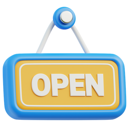 Open Sign Board  3D Icon