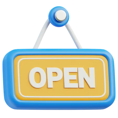 Open Sign Board  3D Icon